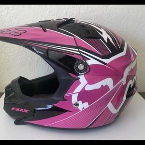 fox youth helmet pink